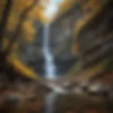Breathtaking view of Fall Creek Falls cascading down rocky cliffs