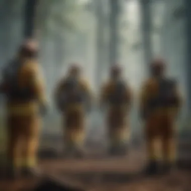 Diverse firefighter training session