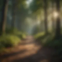 A serene forest pathway inviting exploration and fitness.