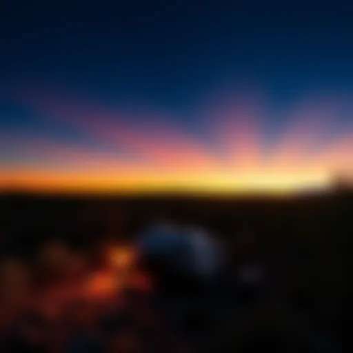 Breathtaking sunset over a tranquil Arizona campsite