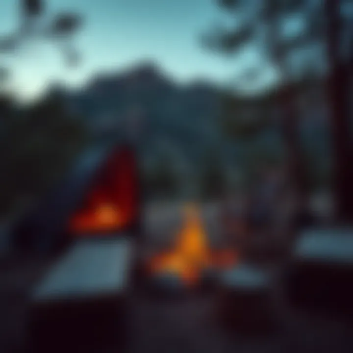 Campfire setup surrounded by stunning Arizona scenery