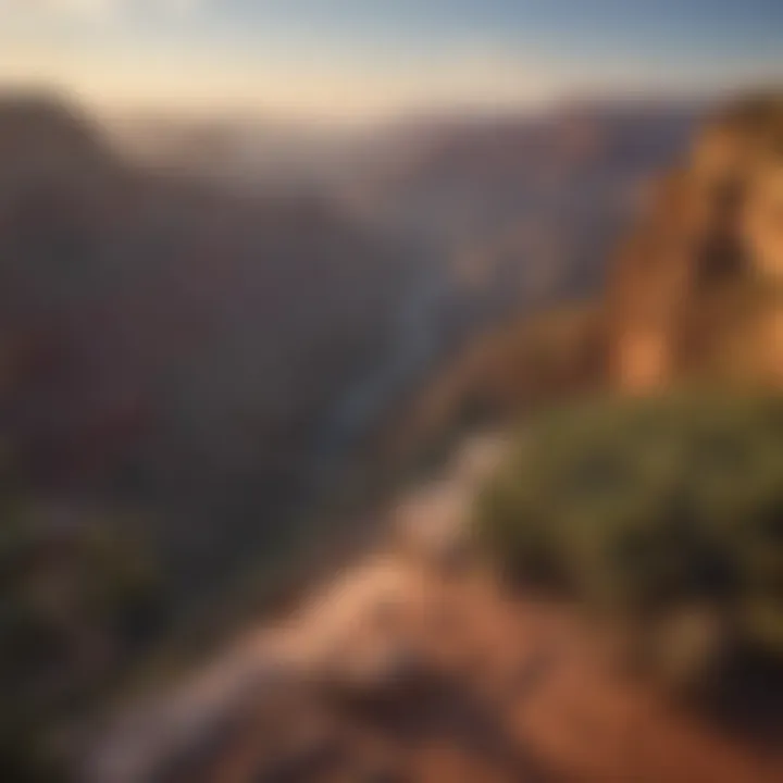 A serene view of the Grand Canyon landscape at dusk