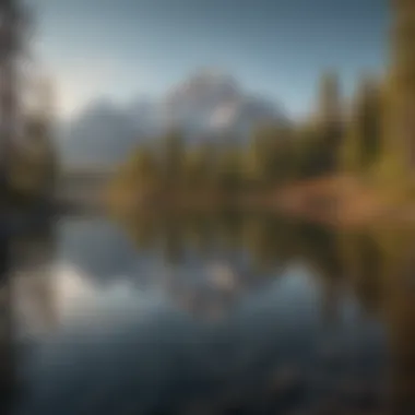 Lake Reflection of the Teton Range Crystal clear lake reflecting the Teton range