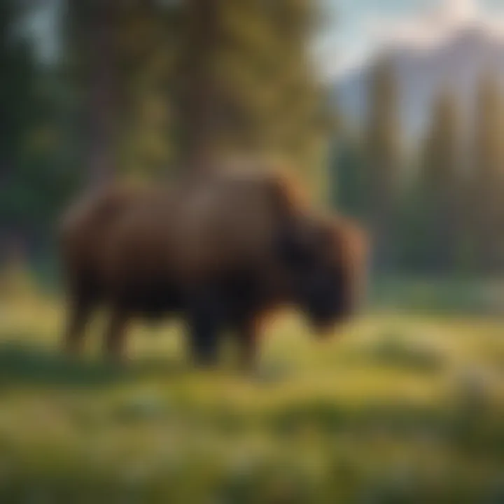 Wildlife roaming freely in the lush meadows
