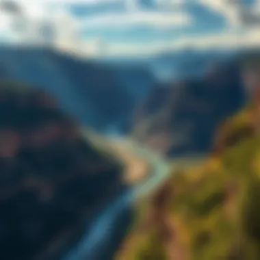 Stunning aerial view of Hells Canyon showcasing its dramatic landscape with cliffs and river