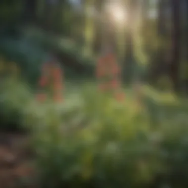 A close-up of unique wildflowers found along a hiking trail