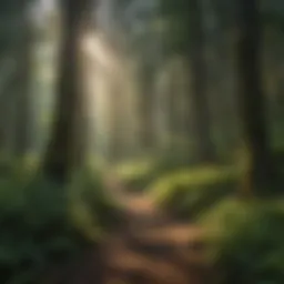 A scenic view of a lush forest trail in Snohomish County