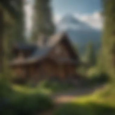 Stunning view of Mount Hood with a cozy cabin in the foreground