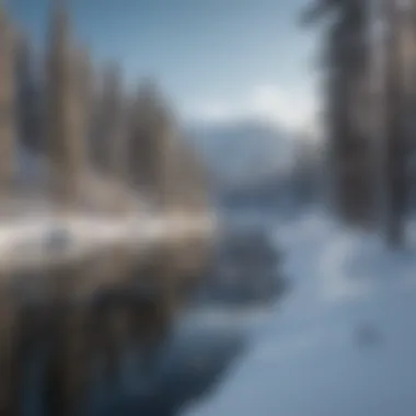 A serene winter landscape at Keystone, portraying the harmony between skiing and nature