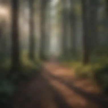 Hikers navigating a winding path through the forest