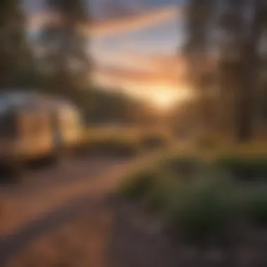 Serene sunset view over a New Mexico state park campground