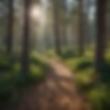 A serene hiking trail winding through the Pine Ridge landscape.