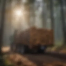 Lumber being harvested sustainably from a forest