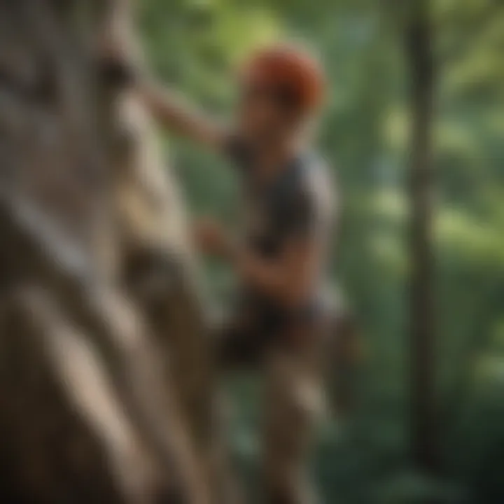 Local climbing community members engaging in a clean-up event