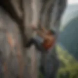 Stunning view of climbers scaling the craggy cliffs in Asheville