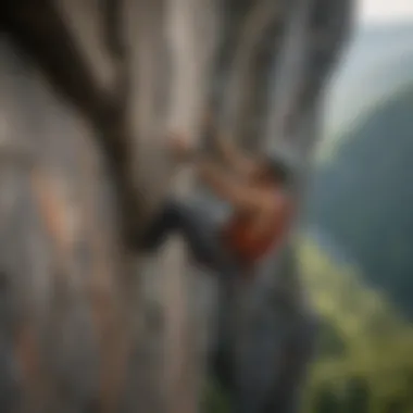 Stunning view of climbers scaling the craggy cliffs in Asheville