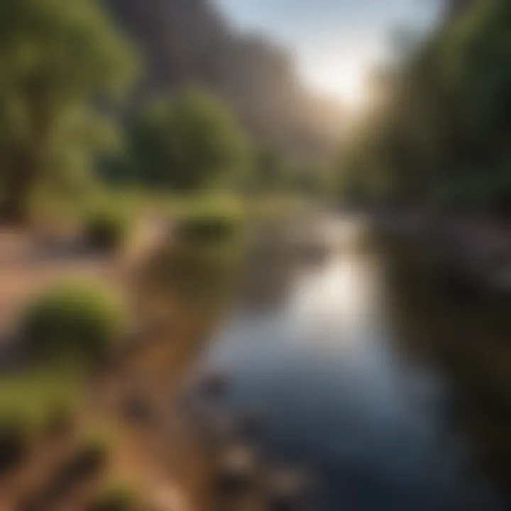 A breathtaking view of the Salt River surrounded by lush greenery.