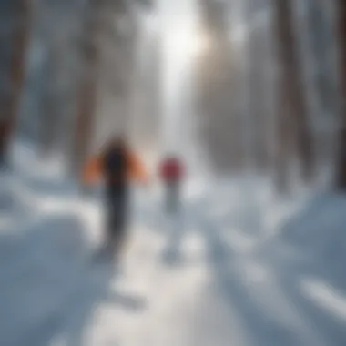 Skiers navigating the challenging terrain at Taos