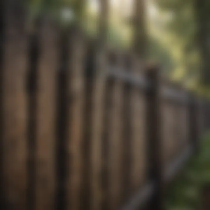 Close-up of the texture and natural grain of wooden fencing