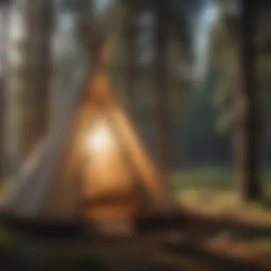 Craftsmanship of Teepee Construction Detailed craftsmanship showcasing the construction techniques of a teepee