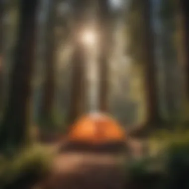 Campsite Surrounded by Nature Camping setup among the redwoods