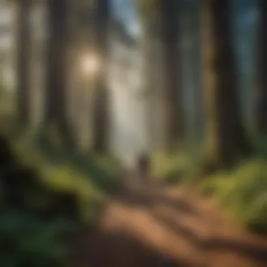 Exploring Scenic Trails Visitors hiking on trails in the forest