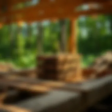 Utilization of Black Locust Wood in Construction Black locust wood being utilized in a construction setting.