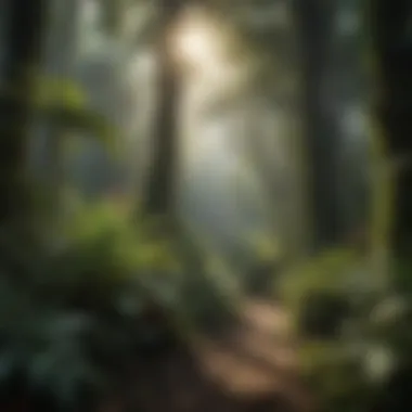 Diverse Flora in Rainforest Ecosystems Lush greenery of a tropical rainforest showcasing diverse flora