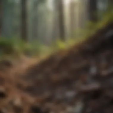 A close-up of forest soil with rich biodiversity