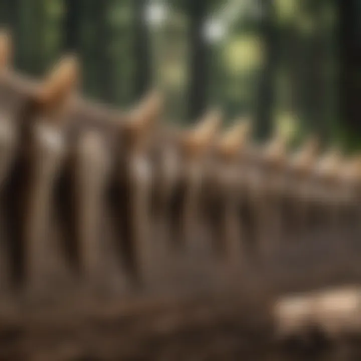 A close-up of the teeth of a crosscut saw, illustrating the precision of cutting tools.