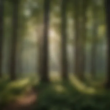 Diverse Tree Canopy Interactions Diverse tree canopy showcasing various tree species interacting with different organisms