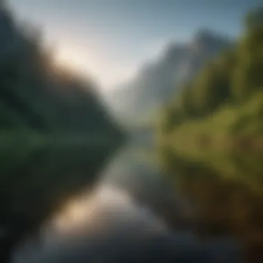 A scenic view of Green River Lake reflecting the surrounding mountains.