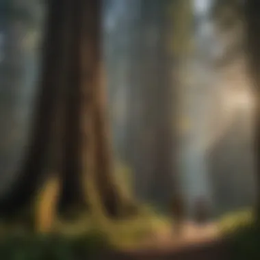 Conservation Efforts for Giant Redwoods A conservationist discussing the importance of preserving giant redwood ecosystems