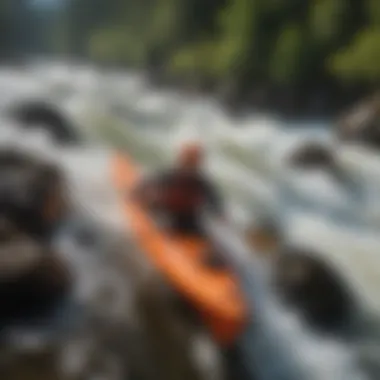 A kayaker skillfully navigating the rapids of the North Fork Salmon River, highlighting the thrill of rafting