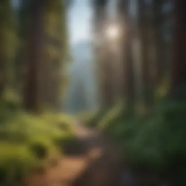 Scenic view of the Mt. Shasta trail surrounded by lush greenery