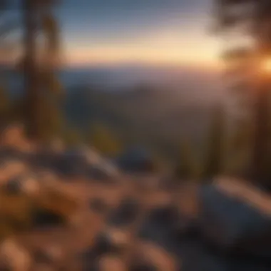 Sunset view from the summit of a Mt. Shasta trail