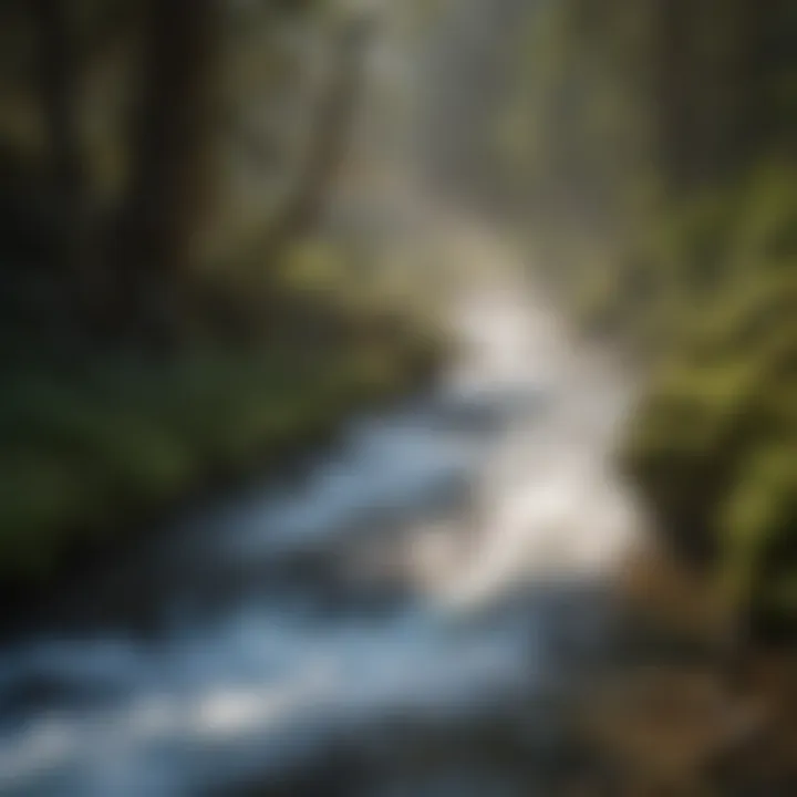 Close-up of geothermal water flowing from the hot springs