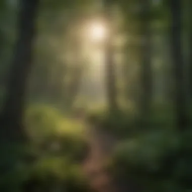 A tranquil forest scene depicting the diverse flora of Upper Peninsula state parks