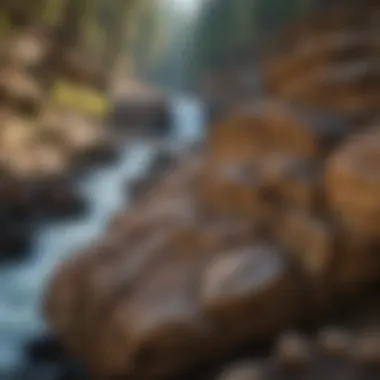 Close-up of the intricate rock formations shaped by water erosion over time.