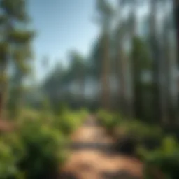 Innovative fire retardant application in a forest