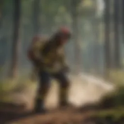 Firefighter training session in action