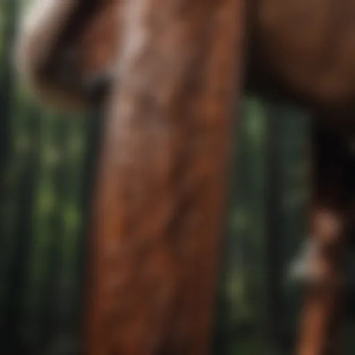 Close-up detail of a five alarm leather chin strap showcasing its craftsmanship