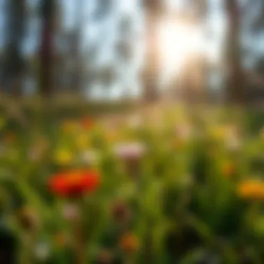 An illustration highlighting the ecological benefits of wildflowers