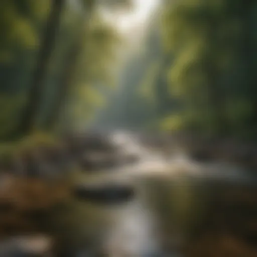 Serene river landscape in Cherokee, NC during the golden hour