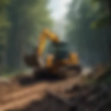 Before and after image of a forest area cleared using bulldozers