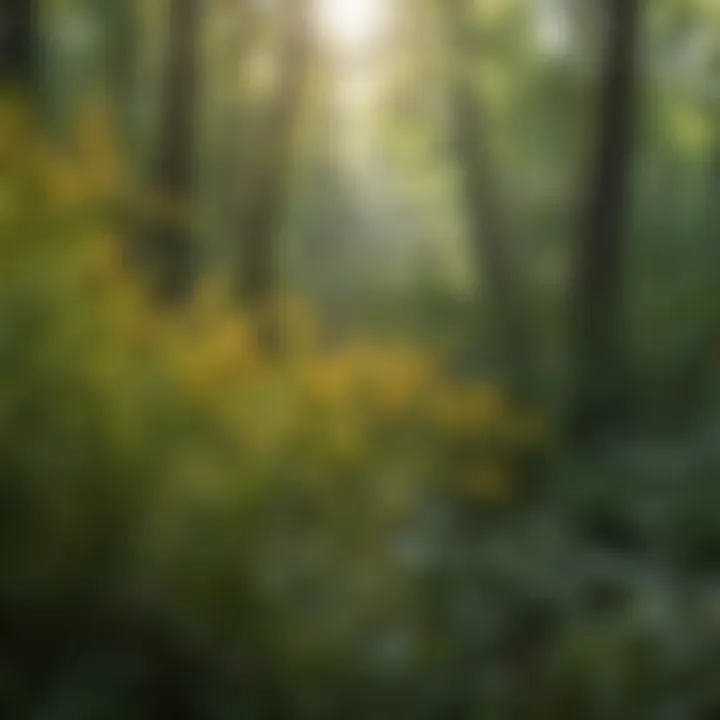 A diverse landscape featuring various species of goldenrod