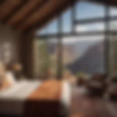 Cozy lodge room with a view of the canyon