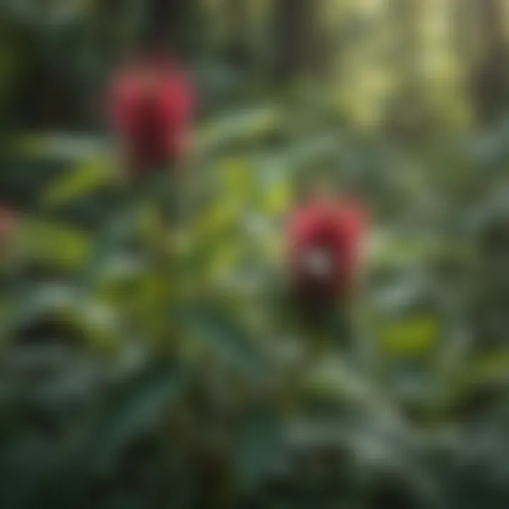 Close-up of bee balm leaves showcasing healthy growth