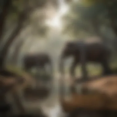 Waterhole in Asian Elephant Habitat Waterhole frequented by Asian elephants in their natural habitat