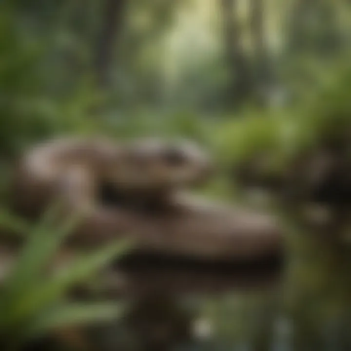 Rattlesnake in wetland area